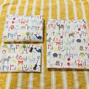 Pottery Barn Kids Alphabet Animal Sheet Set 3 Piece Toddler Bedding